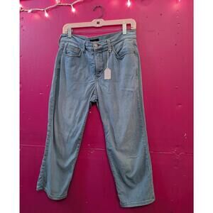 NYDJ Jeans Womens 8P Blue Capri LiftxTuck Mid Rise Medium Wash Denim Stretch
